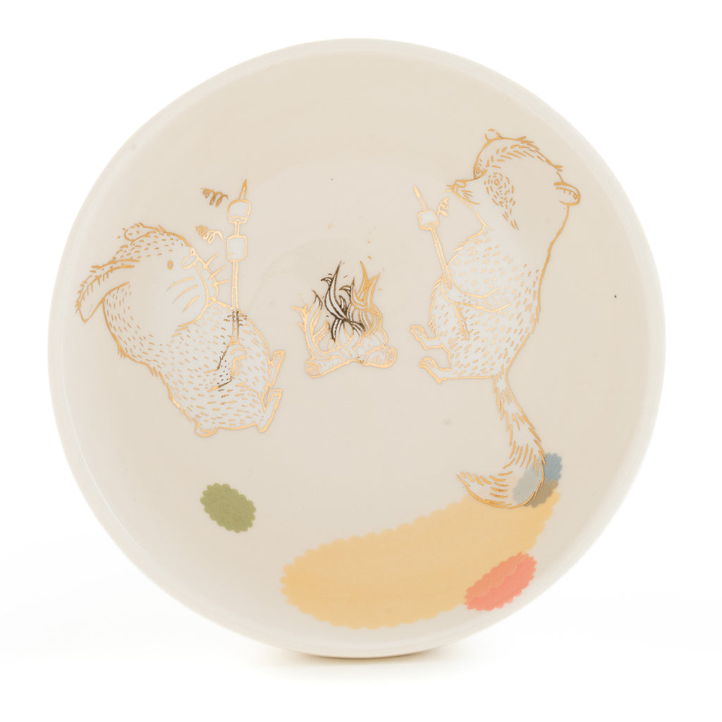 Rabbit and Raccoon Bowl (b-1008)
