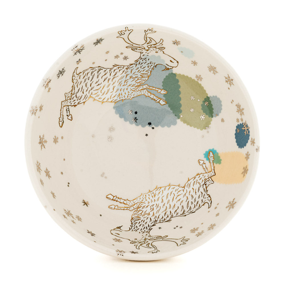 Reindeer in Snow Bowl (b-1028)