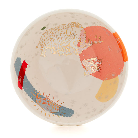 Dry-thrown Chunky Wooly Mammoth in Snow Bowl (b-1035)