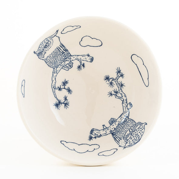 Owls Awake and Sleeping Bowl (b-934)