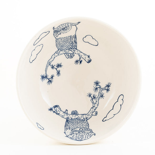 Owls Awake and Sleeping Bowl (b-985)