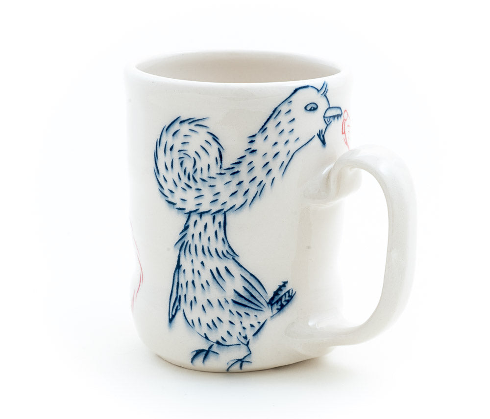 Long-neck Bird and Raccoon Cup (c-2954) 13 fl oz