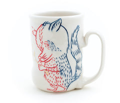 Bird and Raccoon Roasting Marshmallows Cup (c-2956) 11 fl oz