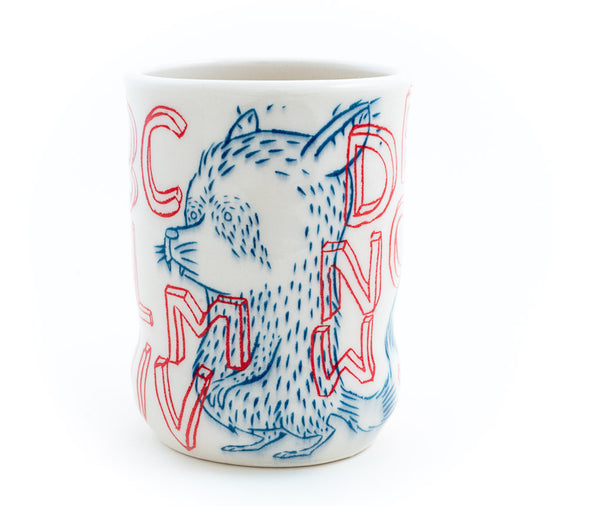 Alphabet あ Raccoon Cup (c-2969) 16 fl oz