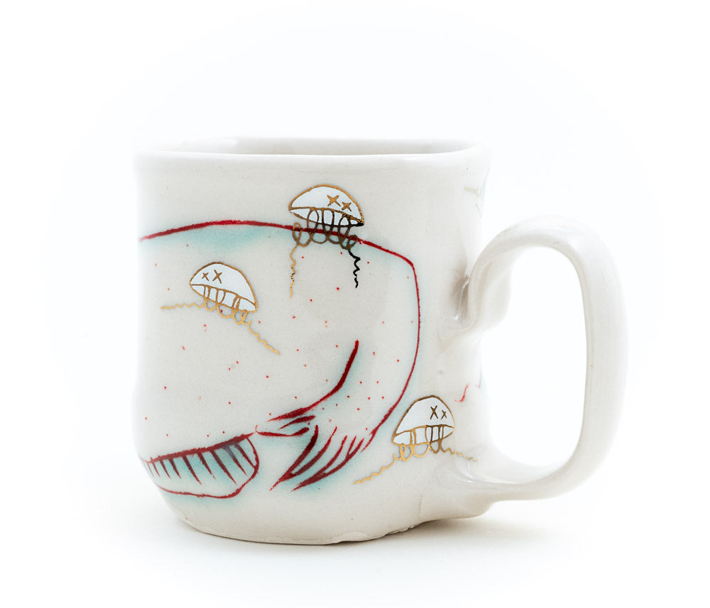 Myopic Catfish and Jellyfish Espresso Cup (c-2984)  8 fl oz