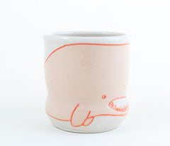 Pink Whale and Bird Cup (c-3182) 10 fl oz